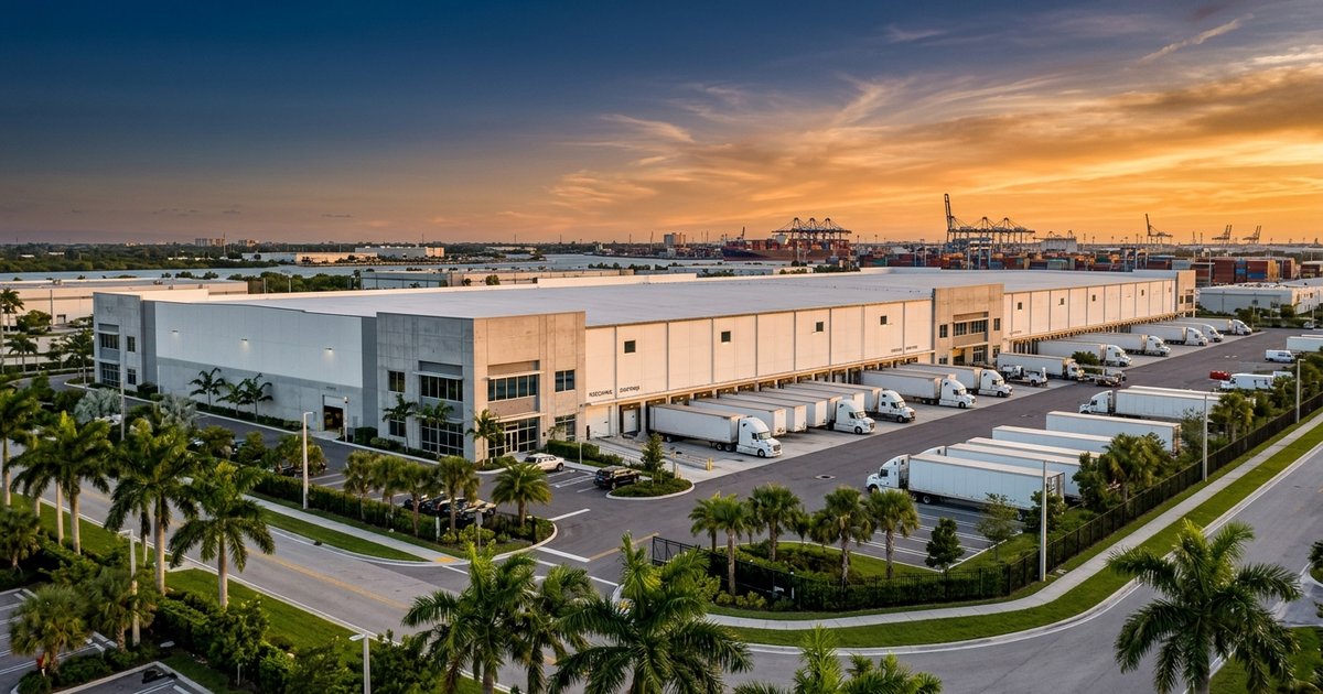 Florida fulfillment center: exterior of 50,000 sq ft South Florida logistics warehouse facility